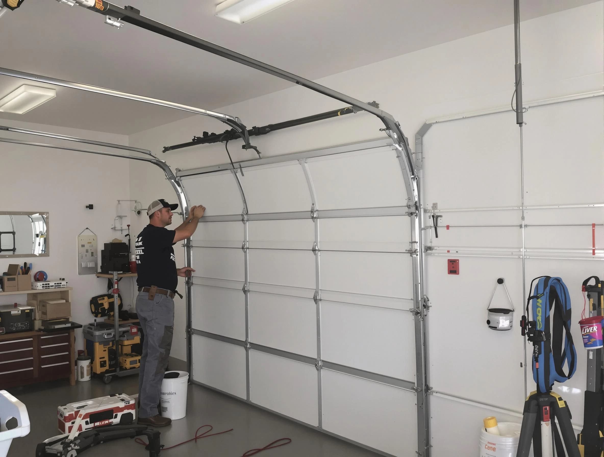 Medford Garage Door Repair team installing new garage door in Medford