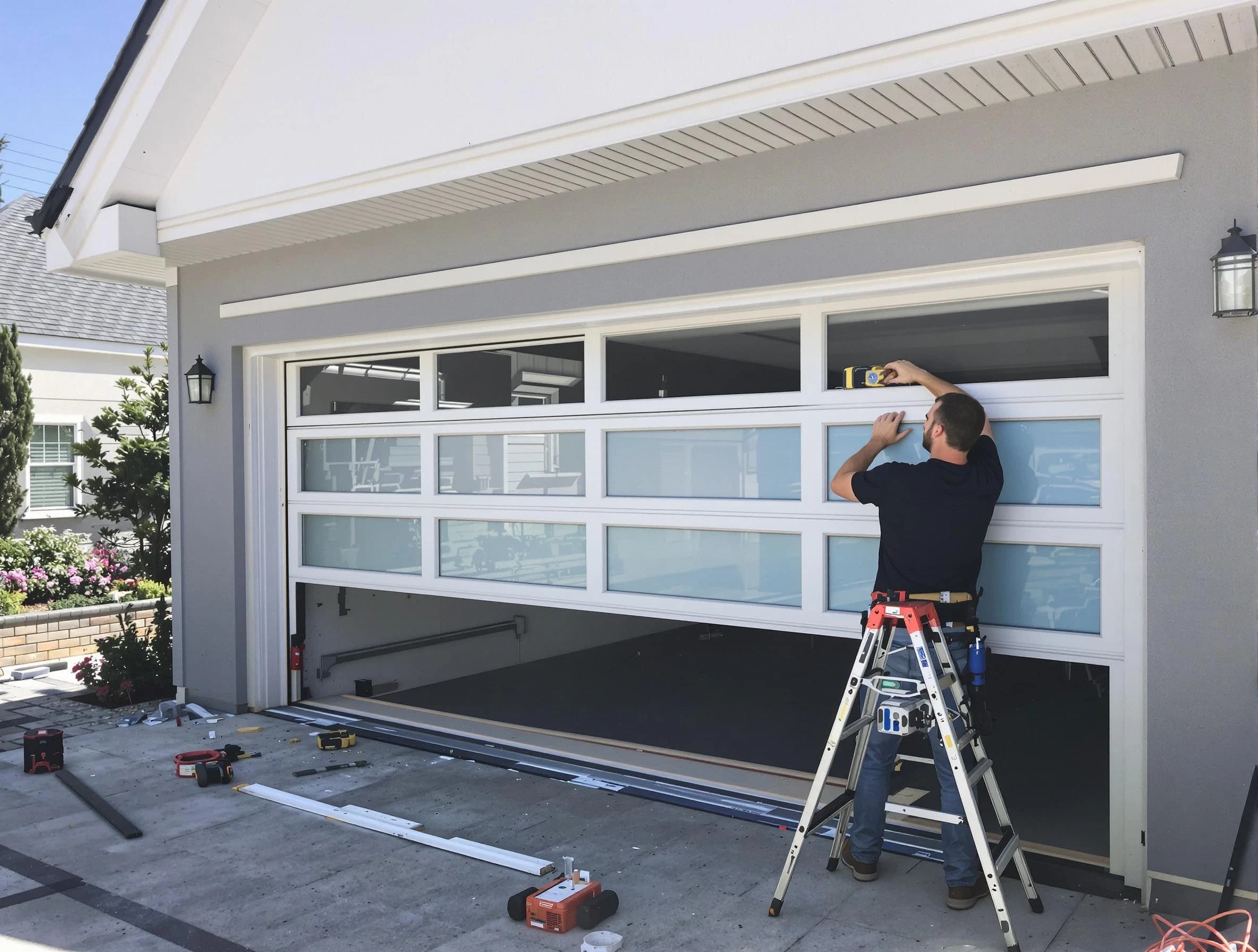 Medford Garage Door Repair team performing garage door replacement in Medford