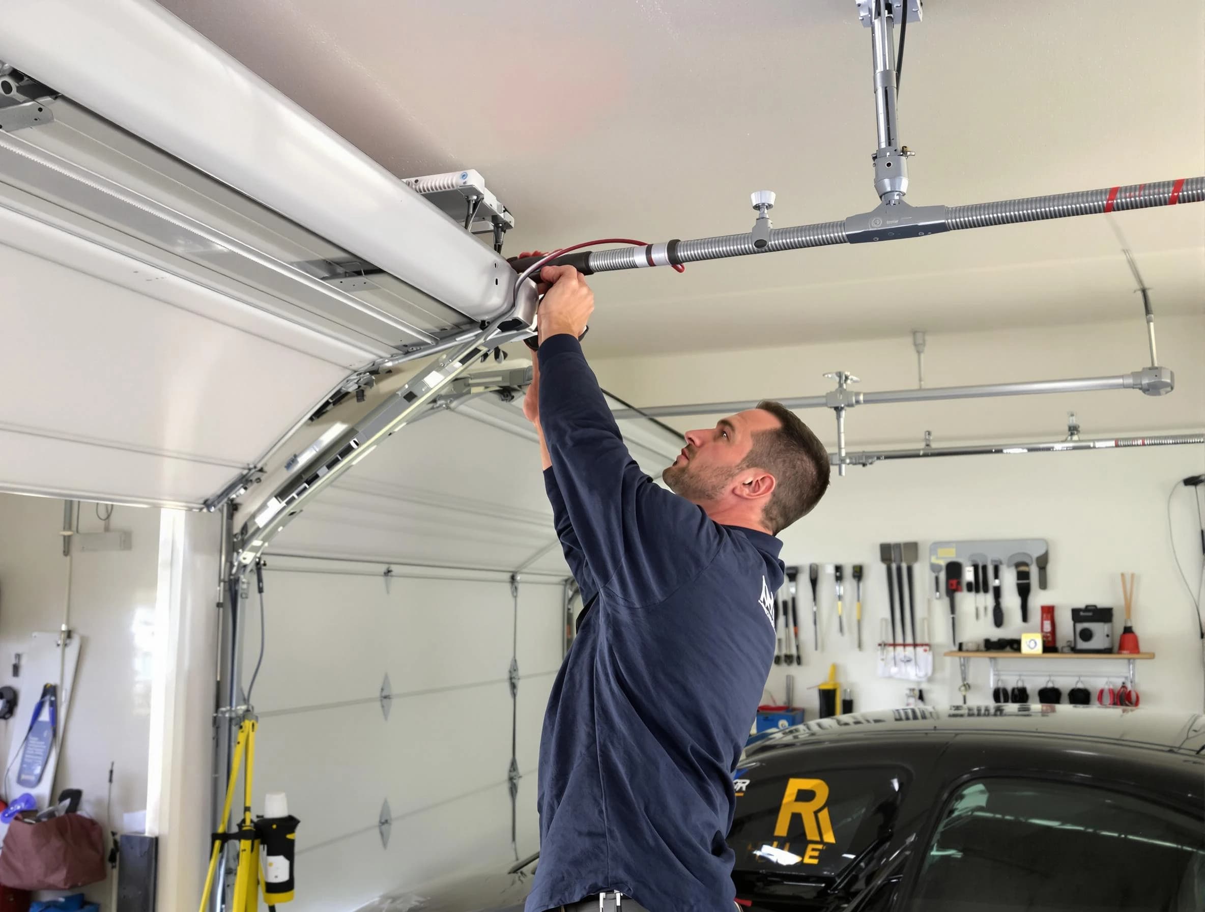 Medford Garage Door Repair technician performing garage door cable repair in Medford