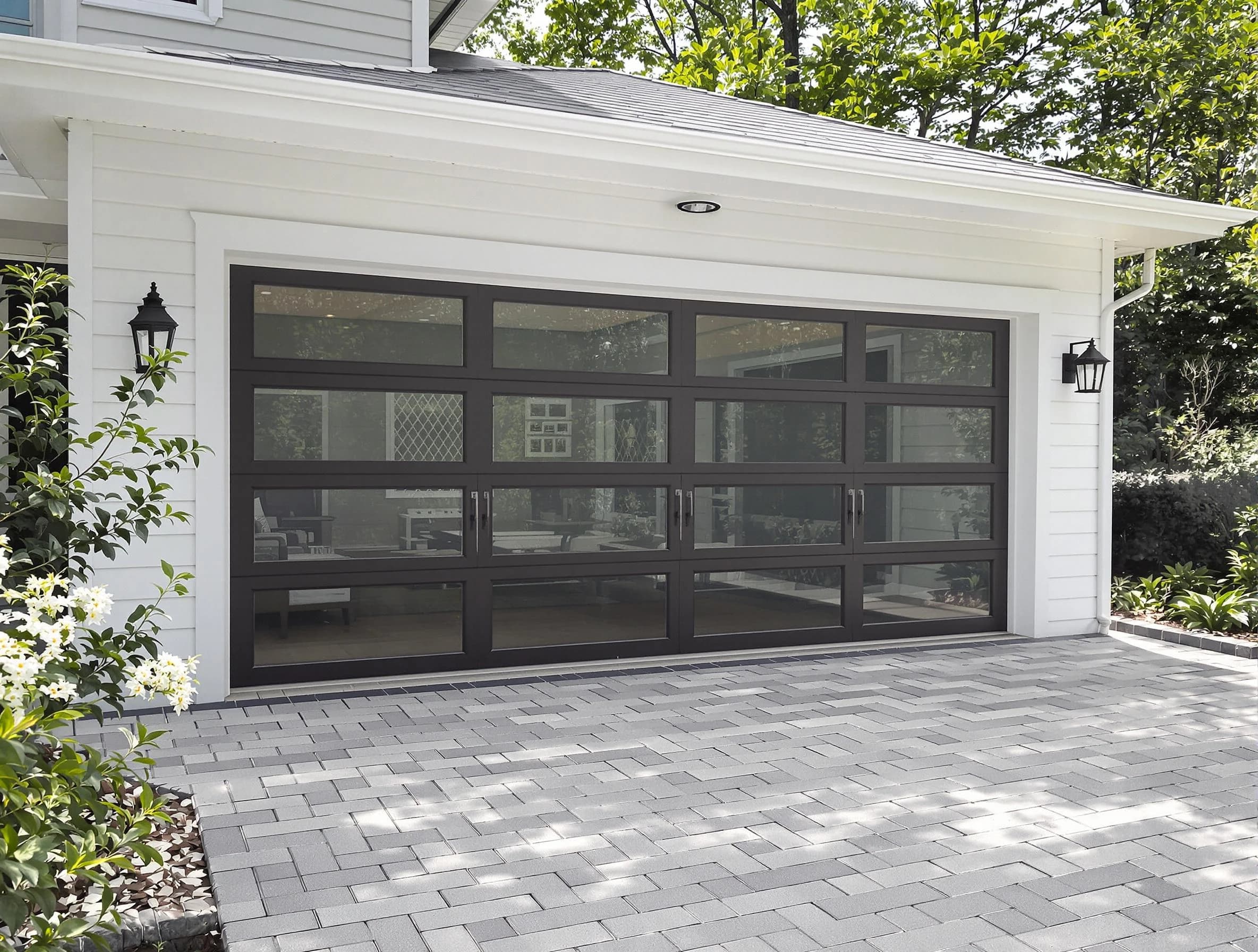 Medford Garage Door Repair design specialist presenting custom garage door options to Medford homeowner