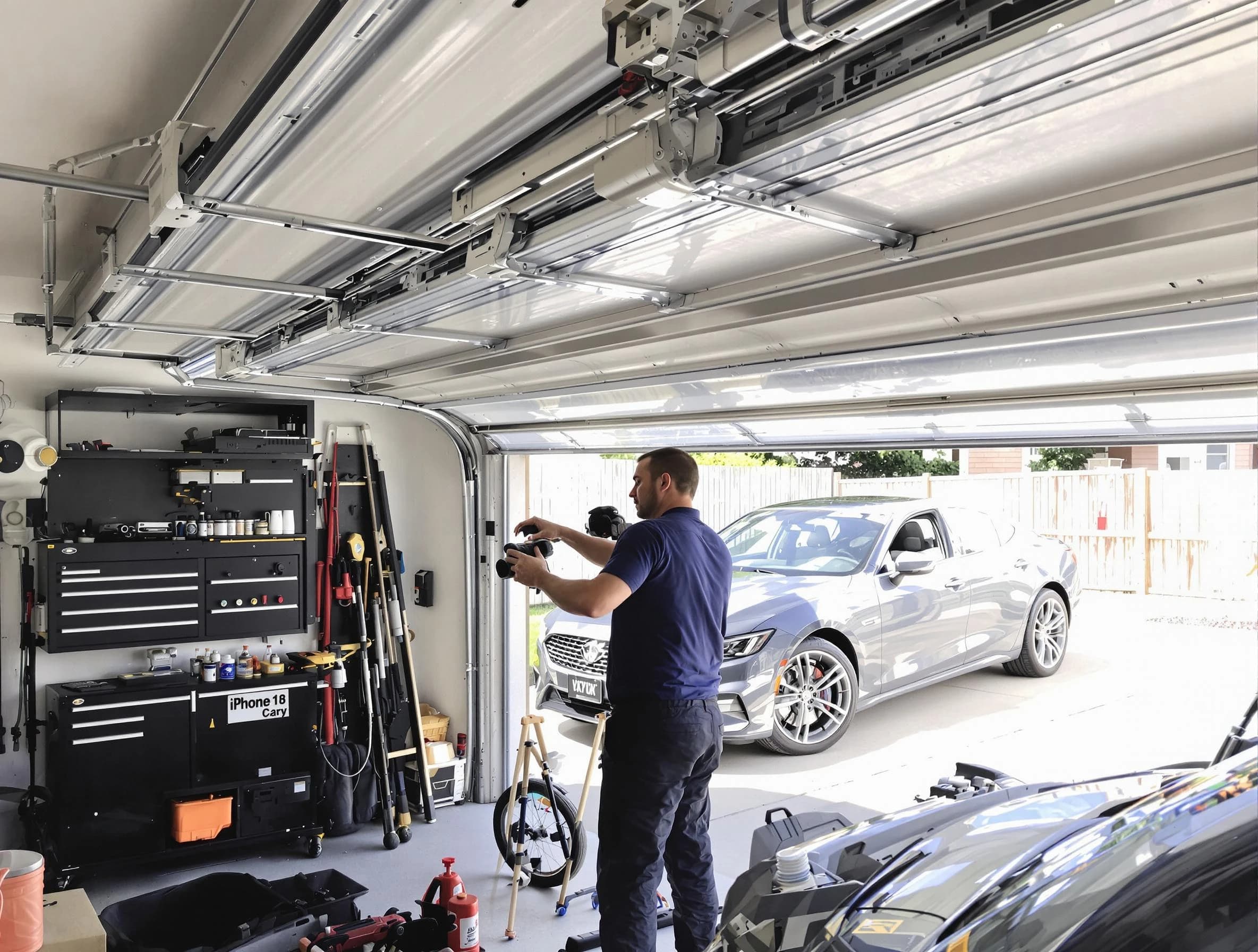 Medford Garage Door Repair technician fixing noisy garage door in Medford