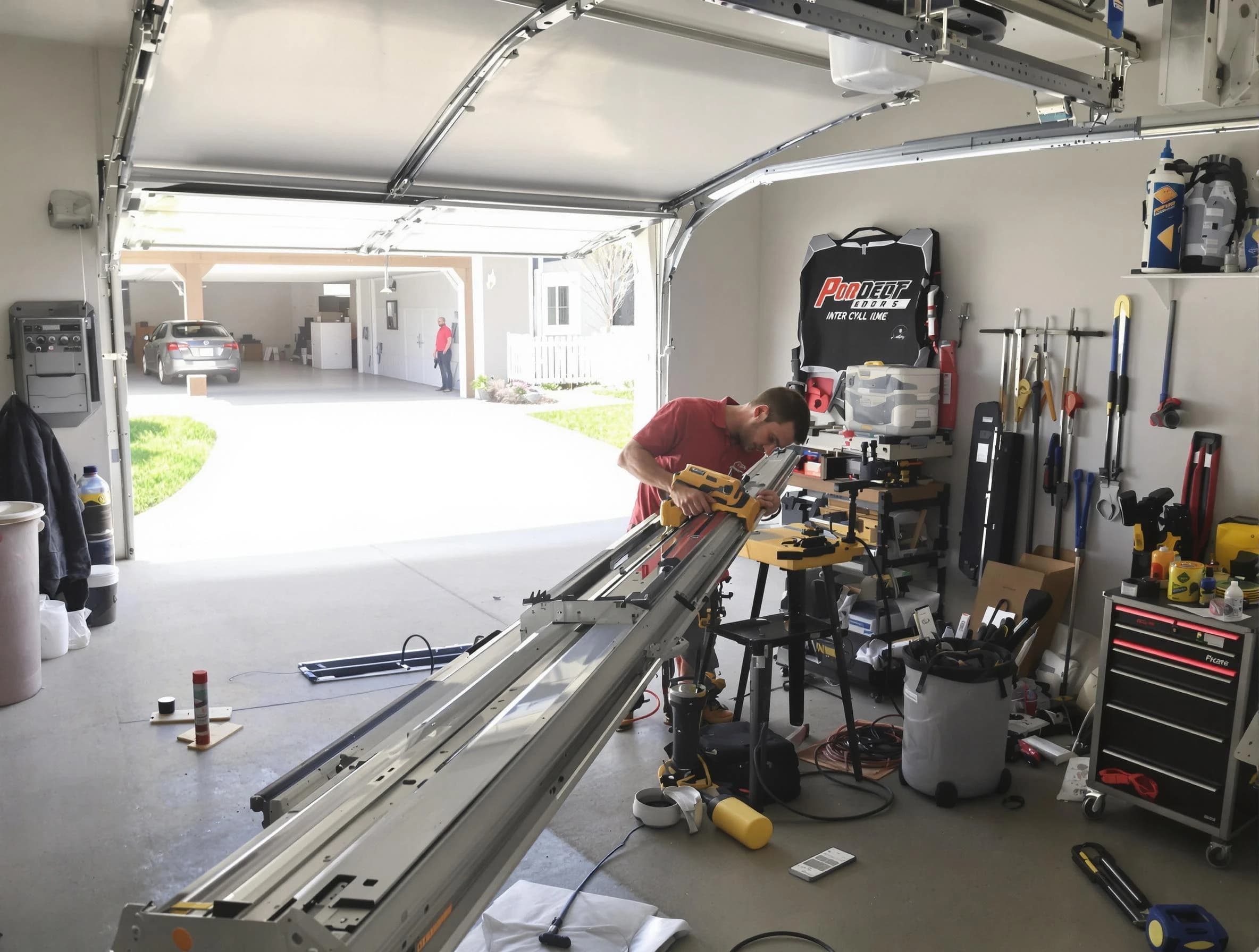 Medford Garage Door Repair expert performing track repair in Medford