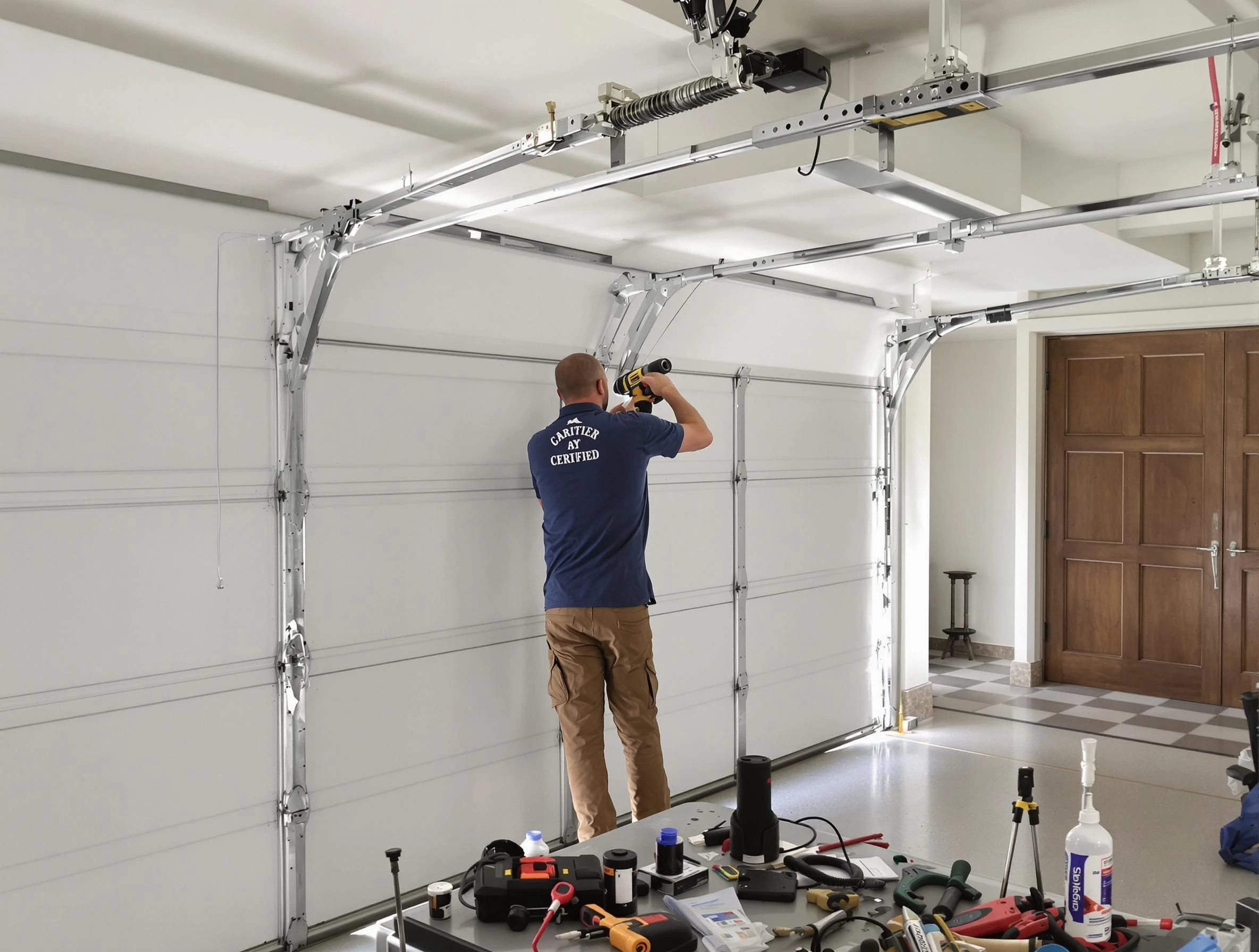 Medford Garage Door Repair certified technician performing precision garage door repair in Medford